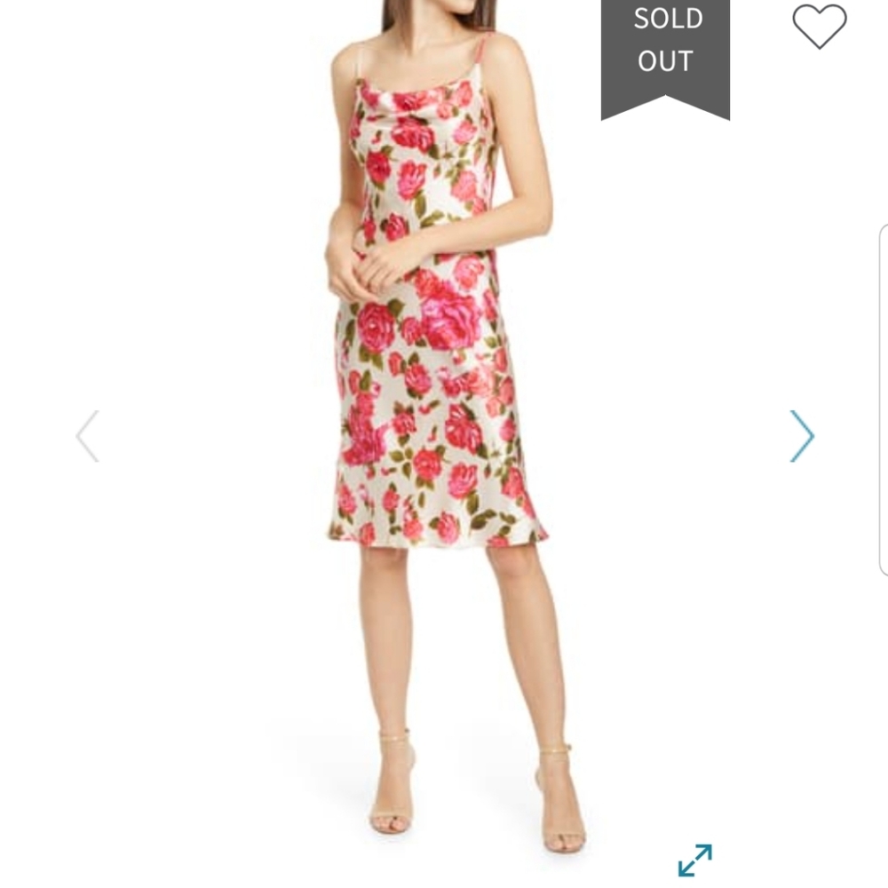 $525 _ Nyla Floral Cowl Neck Silk Dress